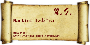Martini Izóra névjegykártya